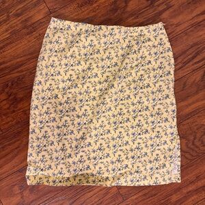 Vintage Blue and Yellow Floral Skirt Size 12